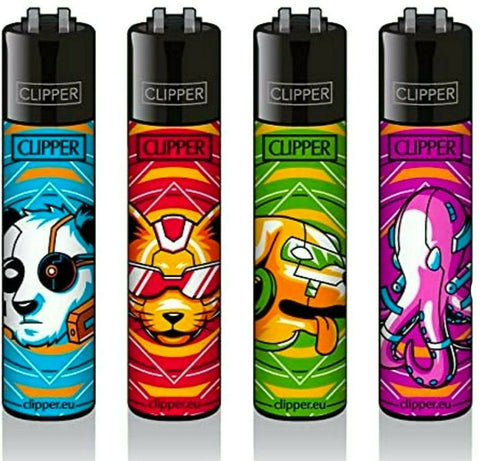 Clipper Feuerzeug Cyber Animals 4er Set