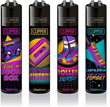 Clipper Feuerzeug Retro Wave 4er Set